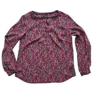 Talbots floral pattern long sleeve blouse